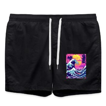 L’été frais au Japon Kanagawa - Short de bain - noir - Devant - AI Model Male 185 light (185cm)