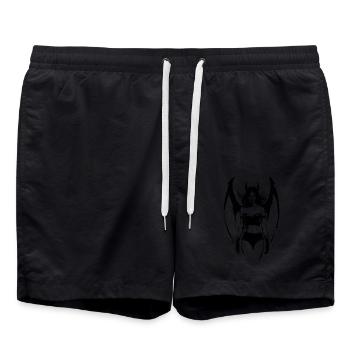 Dunkler gotischer Dämon mit Fledermausflügeln - Badeshorts - Schwarz - Vorne - AI Model Male 185 light (185cm)
