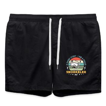 Plongée en apnée Une courte histoire Je suis un nageur fier - Short de bain - noir - Devant - AI Model Male 185 light (185cm)