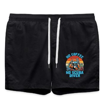 Scuba Diving No Coffee No Snorkeling Coffee Lover - Swim Trunks - black - Front - AI Model Male 185 light (185cm)