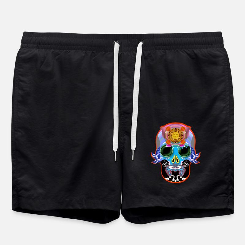 skull 13 - Swim Trunks - black