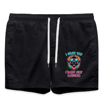 Leonberger Spruch Lustiges Leonberger Geschenk - Badeshorts - Schwarz - Vorne - AI Model Male 185 light (185cm)
