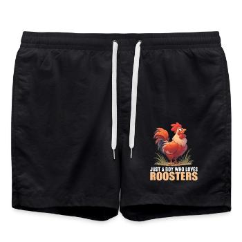 Coq Coqs Coq - Short de bain - noir - Devant - AI Model Male 185 light (185cm)
