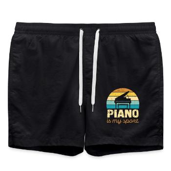 Piano Is My Sport Retro Design - Swim Trunks - black - Front - AI Model Male 185 light (185cm)