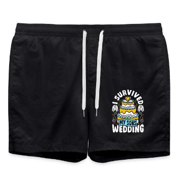 Groom Mother Surviving My Son's Wedding - Swim Trunks - black - Front - AI Model Male 185 light (185cm)