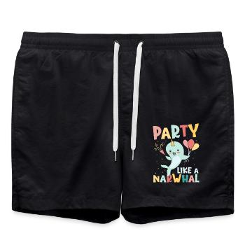 Sciences marines Narval Licorne de la mer - Short de bain - noir - Devant - AI Model Male 185 light (185cm)