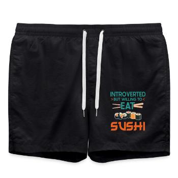 Sushi Lover Introverted But Willing To Eat Sushi - Badeshorts - Schwarz - Vorne - AI Model Male 185 light (185cm)