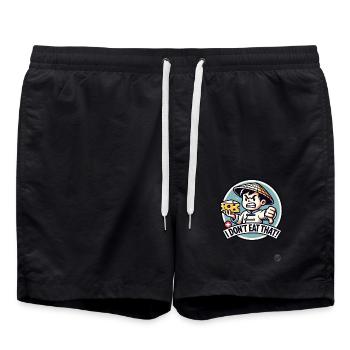Petit garçon avec du fromage, je ne mange pas ça ! - Short de bain - noir - Devant - AI Model Male 185 light (185cm)