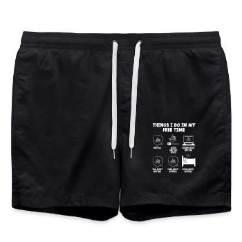 Stricken In Meiner Freizeit - Badeshorts - Schwarz - Vorne - AI Model Male 185 light (185cm)