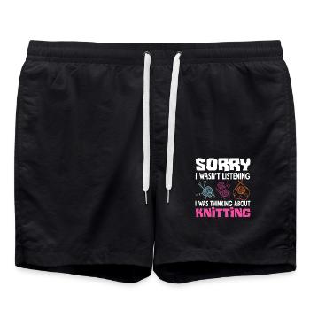 Désolée, je pensais tricoter - Short de bain - noir - Devant - AI Model Male 185 light (185cm)