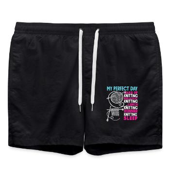 Tricoter ma journée parfaite - Short de bain - noir - Devant - AI Model Male 185 light (185cm)