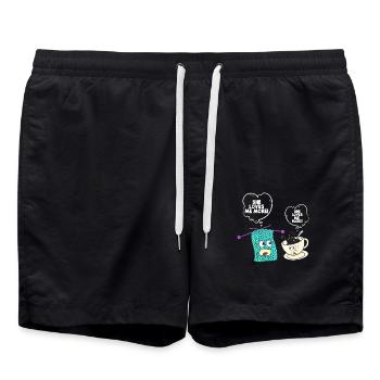 tricot humour elle m’aime plus - Short de bain - noir - Devant - AI Model Male 185 light (185cm)