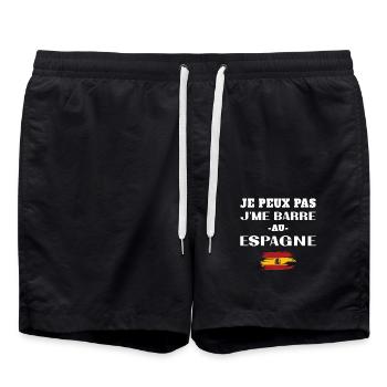 Ich kann nicht in Spanien gehen - Badeshorts - Schwarz - Vorne - AI Model Male 185 light (185cm)