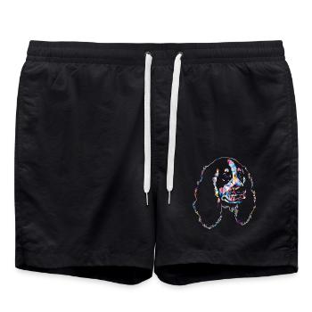 Cocker Spaniel Geometric - Swim Trunks - black - Front - AI Model Male 185 light (185cm)