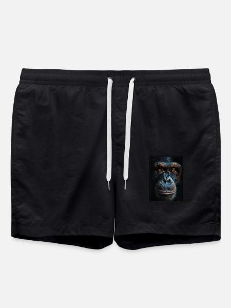 Chimpanzee Schimpansen Schimpanse - Swim Trunks - black