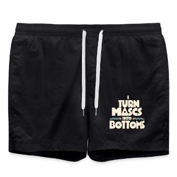 I Turn Mascs Into Bottoms 12 - Badeshorts - Schwarz - Vorne - AI Model Male 185 light (185cm)