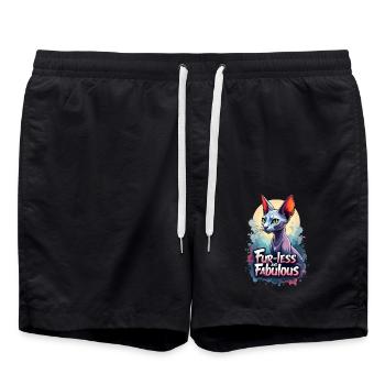 Fur-less and Fabulous - Badeshorts - Schwarz - Vorne - AI Model Male 185 light (185cm)