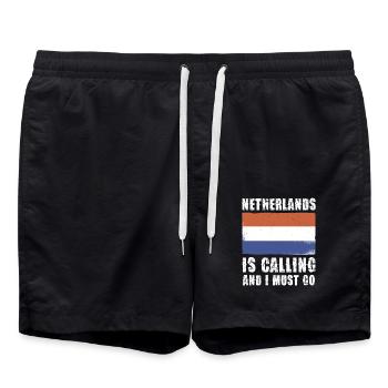 Netherlands Is Calling And I Must Go - Swim Trunks - black - Front - AI Model Male 185 light (185cm)
