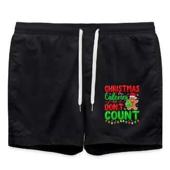 Les calories de Noël ne comptent pas Cookie Gingerbread - Short de bain - noir - Devant - AI Model Male 185 light (185cm)