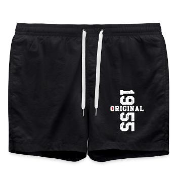 Original 1955 Rétro Cadeau d Anniversaire 70 ans - Short de bain - noir - Devant - AI Model Male 185 light (185cm)