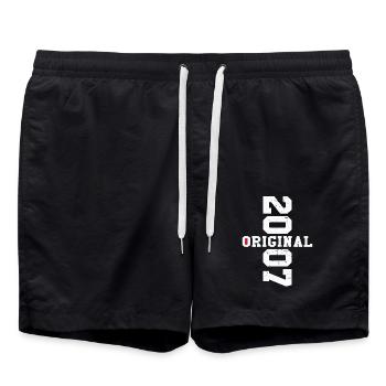 Original 2007 Rétro Cadeau d Anniversaire 18 ans - Short de bain - noir - Devant - AI Model Male 185 light (185cm)