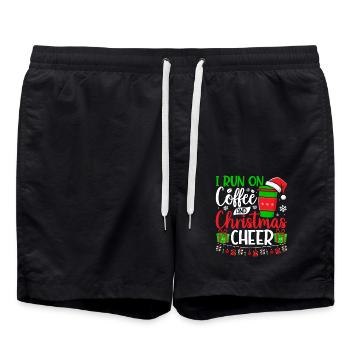 I Run On Coffee And Christmas Cheer Spirit Caffina - Swim Trunks - black - Front - AI Model Male 185 light (185cm)