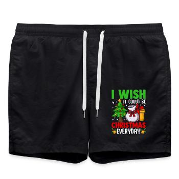 I Wish It Could Be Christmas Everyday Santa Tree - Swim Trunks - black - Front - AI Model Male 185 light (185cm)
