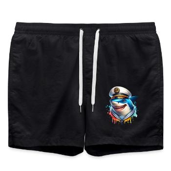Shark Captain - Swim Trunks - black - Front - AI Model Male 185 light (185cm)