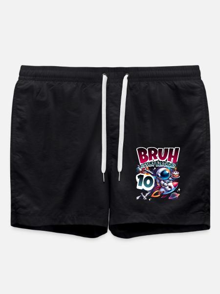 Astronaut 10th Birthday Space - Swim Trunks - black