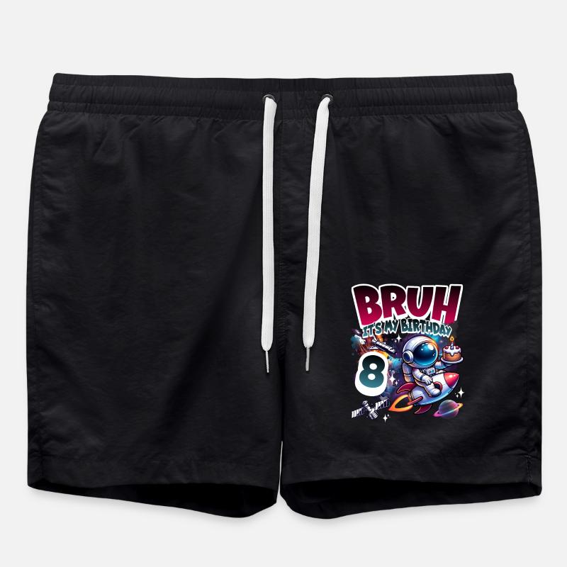 Astronaut 8th Birthday Space - Swim Trunks - black