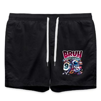 Astronaut 9th Birthday Space - Swim Trunks - black - Front - AI Model Male 185 light (185cm)