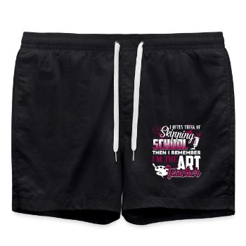 I Am The Art Teacher - Swim Trunks - black - Front - AI Model Male 185 light (185cm)