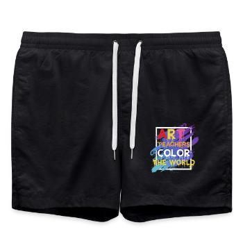 Art Teachers Color The World - Swim Trunks - black - Front - AI Model Male 185 light (185cm)