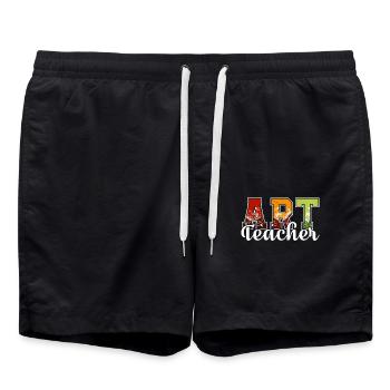 Awesome Art Teacher - Swim Trunks - black - Front - AI Model Male 185 light (185cm)
