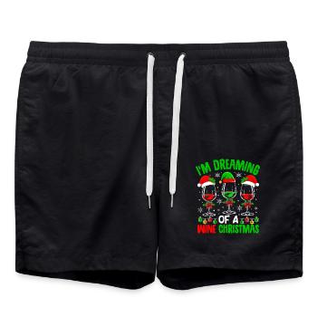 Je rêve d’un Noël en vin coquin - Short de bain - noir - Devant - AI Model Male 185 light (185cm)