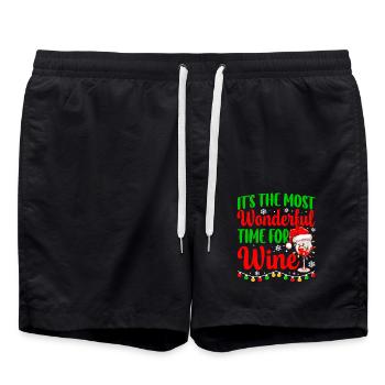 C’est le moment le plus merveilleux pour le vin de Noël - Short de bain - noir - Devant - AI Model Male 185 light (185cm)