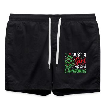 Juste une fille qui aime Noël Sister Holiday - Short de bain - noir - Devant - AI Model Male 185 light (185cm)