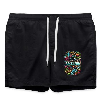 I'll Be In The Backyard 7 - Badeshorts - Schwarz - Vorne - AI Model Male 185 light (185cm)