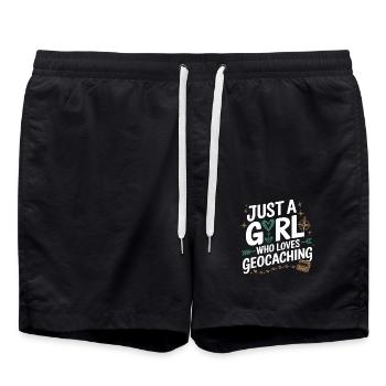 Juste une fille qui aime le géocaching - Short de bain - noir - Devant - AI Model Male 185 light (185cm)