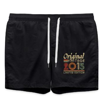 Original 2015 Vintage Cadeau Anniversaire Rétro - Short de bain - noir - Devant - AI Model Male 185 light (185cm)