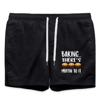 Backen There's Muffin To It Muffin - Badeshorts - Schwarz - Vorne - AI Model Male 185 light (185cm)