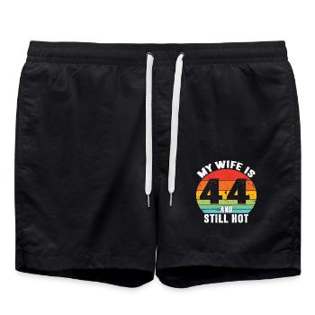My Wife Is 44 And Still Hot, I Love My Pretty Wife - Swim Trunks - black - Front - AI Model Male 185 light (185cm)