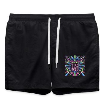 Measure Once Cuss Twice 6 - Badeshorts - Schwarz - Vorne - AI Model Male 185 light (185cm)