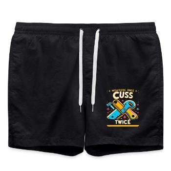 Measure Once Cuss Twice 5 - Badeshorts - Schwarz - Vorne - AI Model Male 185 light (185cm)