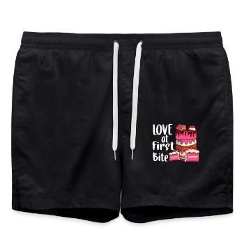 L’amour à la première bouchée Pâtisserie Pâtisserie - Short de bain - noir - Devant - AI Model Male 185 light (185cm)