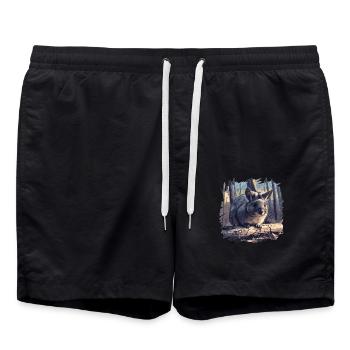 Chinchillas Chinchilla - Swim Trunks - black - Front - AI Model Male 185 light (185cm)