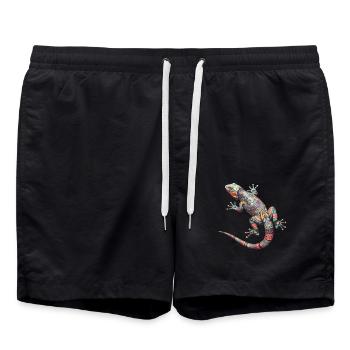 Niedliche Eidechse Terraristik für - Badeshorts - Schwarz - Vorne - AI Model Male 185 light (185cm)