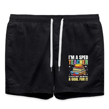 I'm a SPED teacher - Badeshorts - Schwarz - Vorne - AI Model Male 185 light (185cm)