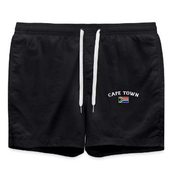 Cape Town Afrique du Sud Drapeau sud-africain - Short de bain - noir - Devant - AI Model Male 185 light (185cm)