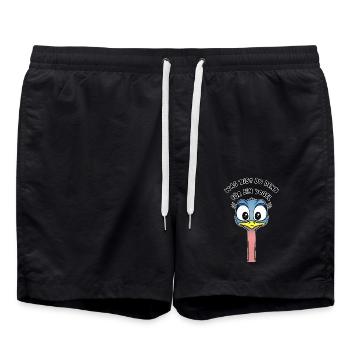 Vogel Straus süßer lustiger Vogel - Badeshorts - Schwarz - Vorne - AI Model Male 185 light (185cm)